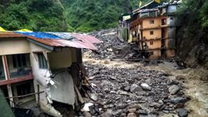 At least one person was dead and two others were injured after heavy rains lashed parts of Pithoragarh and Chamoli districts.(PTI Photo) At least one person was dead and two others were injured after heavy rains lashed parts of Pithoragarh and Chamoli districts.(PTI Photo)