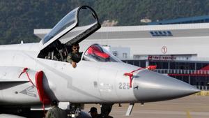 Pakistan Air Force used JF-17 Thunder fighter aircrafts apart from Mirage jets in the combat-level joint exercise with China(REUTERS) Pakistan Air Force used JF-17 Thunder fighter aircrafts apart from Mirage jets in the combat-level joint exercise with China(REUTERS)