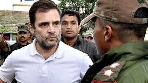 Congress leader Rahul Gandhi had been granted bail in the bank defamation case after the first hearing in Ahmedabad.(PTI PHOTO.) Congress leader Rahul Gandhi had been granted bail in the bank defamation case after the first hearing in Ahmedabad.(PTI PHOTO.)