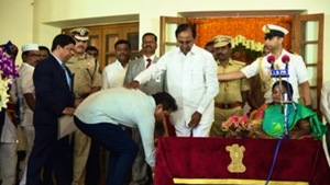 Apart from Rama Rao and Harish Rao, the other ministers who took oath of office were: Sabita Indra Reddy, Satyavathi Rathod, Gangula Kamalakar and Puvvada Ajay Kumar. (Photo @KTRTRS) Apart from Rama Rao and Harish Rao, the other ministers who took oath of office were: Sabita Indra Reddy, Satyavathi Rathod, Gangula Kamalakar and Puvvada Ajay Kumar. (Photo @KTRTRS)