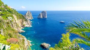 View of the Faraglioni rocks. View of the Faraglioni rocks.