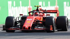 Ferrari's Charles Leclerc in action during the race.(REUTERS) Ferrari's Charles Leclerc in action during the race.(REUTERS)