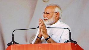 Modi praised Khattar’s government and added his government has wiped out corruption in land deals, transfer policies, jobs and nepotism from Haryana.(HT image) Modi praised Khattar’s government and added his government has wiped out corruption in land deals, transfer policies, jobs and nepotism from Haryana.(HT image)