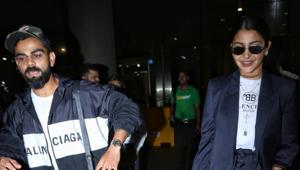 Virat Kohli and Anushka Sharma at the Mumbai airport.(Varinder Chawla) Virat Kohli and Anushka Sharma at the Mumbai airport.(Varinder Chawla)