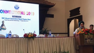 Indian Ambassador to Nepal Manjeev Singh Puri officially opened the first meet of the alumni association “Connections 2019” on Saturday.(Twitter/@IIMC_India)
