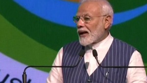 PM Narendra Modi at the 14th Conference of Parties (COP14) to United Nations Convention to Combat Desertification (UNCCD) in Greater Noida.(ANI) PM Narendra Modi at the 14th Conference of Parties (COP14) to United Nations Convention to Combat Desertification (UNCCD) in Greater Noida.(ANI)