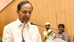 Telangana chief minister KCR attributed the slashing of the budget to the overall economic slowdown in the country, which had its effect on Telangana as well.(TWITTER.) Telangana chief minister KCR attributed the slashing of the budget to the overall economic slowdown in the country, which had its effect on Telangana as well.(TWITTER.)