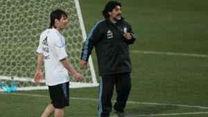 Argentina's head coach Diego Maradona and Lionel Messi.(Getty Images) Argentina's head coach Diego Maradona and Lionel Messi.(Getty Images)