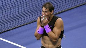 Rafael Nadal of Spain celebrates match point against Daniil Medvedev(USA TODAY Sports) Rafael Nadal of Spain celebrates match point against Daniil Medvedev(USA TODAY Sports)