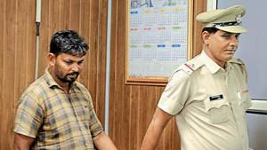 The suspect, Mohammad Khan, 35, a native of Rajasthan made weapons from parts of trucks and heavy vehicles.(parveen kumar/ht) The suspect, Mohammad Khan, 35, a native of Rajasthan made weapons from parts of trucks and heavy vehicles.(parveen kumar/ht)