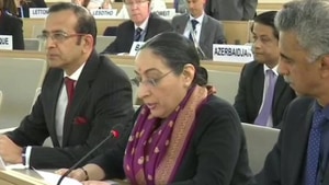 India delegation at the UNHRC in Geneva on Sept 10, 2019. (ANI Photo) India delegation at the UNHRC in Geneva on Sept 10, 2019. (ANI Photo)