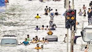 After scrutiny and spot surveys to find out the reason for waterlogging after heavy rain on September 4, Brihanmumbai Municipal Corporation (BMC) on Monday attributed it to the overflowing of Mithi river.(Kunal Patil/HT Photo) After scrutiny and spot surveys to find out the reason for waterlogging after heavy rain on September 4, Brihanmumbai Municipal Corporation (BMC) on Monday attributed it to the overflowing of Mithi river.(Kunal Patil/HT Photo)