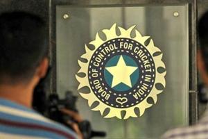 A view of logo of the Board of Control for Cricket in India (BCCI) during a Council meeting of the Indian Premier League (IPL) at BCCI headquarters(Hindustan Times via Getty Images) A view of logo of the Board of Control for Cricket in India (BCCI) during a Council meeting of the Indian Premier League (IPL) at BCCI headquarters(Hindustan Times via Getty Images)