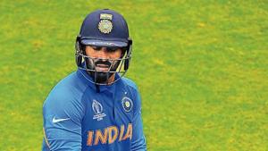 Dinesh Karthik was seen sitting in the Trinbago Knight Riders dressing room during the Caribbean Premier League(Getty Images) Dinesh Karthik was seen sitting in the Trinbago Knight Riders dressing room during the Caribbean Premier League(Getty Images)