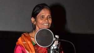 Ranu Mondal talks to the media at her song launch.(Varinder Chawla) Ranu Mondal talks to the media at her song launch.(Varinder Chawla)