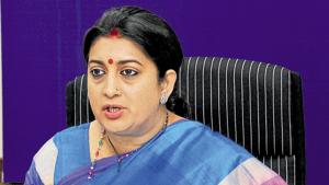 Smriti Irani is on a two-day visit to Amethi where she will hold a chaupal in Cheda village.(PTI photo) Smriti Irani is on a two-day visit to Amethi where she will hold a chaupal in Cheda village.(PTI photo)