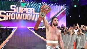 Seth Rollins celebrates after winning the WWE Universal Championship at SummerSlam.(WWE) Seth Rollins celebrates after winning the WWE Universal Championship at SummerSlam.(WWE)