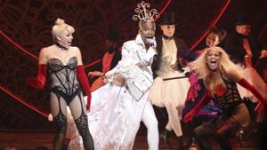 This Sept. 9, 2019 photo shows actor-singer Billy Porter, center, performing at the 