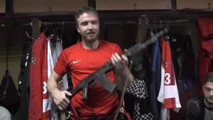 Saveli Kononov poses with AK-47 assault rifle.(Twitter Video Screenshot) Saveli Kononov poses with AK-47 assault rifle.(Twitter Video Screenshot)