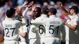 Jofra Archer took six wickets in the match.(Reuters) Jofra Archer took six wickets in the match.(Reuters)