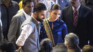 Indian cricket team Captain Virat Kohli with his wife and Bollywood actor Anushka Sharma interacts with the family members of the late politician-cum-sports-administrator Arun Jaitley,at an event to rename Feroz Shah Kotla Stadium as 'Arun Jaitley Stadium'(PTI) Indian cricket team Captain Virat Kohli with his wife and Bollywood actor Anushka Sharma interacts with the family members of the late politician-cum-sports-administrator Arun Jaitley,at an event to rename Feroz Shah Kotla Stadium as 'Arun Jaitley Stadium'(PTI)