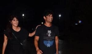 Sushant Singh Rajput and Rhea Chakraborty on a dinner outing. ( Varinder Chawla ) Sushant Singh Rajput and Rhea Chakraborty on a dinner outing. ( Varinder Chawla )