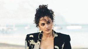 Taapsee Pannu strikes a pose for the camera during a photoshoot.(Instagram) Taapsee Pannu strikes a pose for the camera during a photoshoot.(Instagram)
