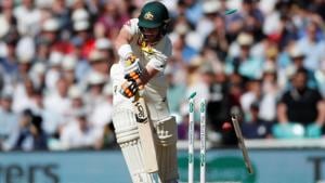 England's Stuart Broad takes the wicket of Australia's Marcus Harris.(Action Images via Reuters) England's Stuart Broad takes the wicket of Australia's Marcus Harris.(Action Images via Reuters)