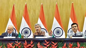 External affairs minister S Jaishankar (centre), along with foreign secretary Vijay Gokhale (left) and MEA spokesperson Raveesh Kumar, addresses the media in New Delhi on Tuesday. External affairs minister S Jaishankar (centre), along with foreign secretary Vijay Gokhale (left) and MEA spokesperson Raveesh Kumar, addresses the media in New Delhi on Tuesday.