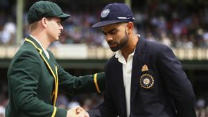 Steve Smith of Australia shakes hands with Virat Kohli of India.(Cricket Australia via Getty Imag) Steve Smith of Australia shakes hands with Virat Kohli of India.(Cricket Australia via Getty Imag)