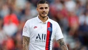 Paris St Germain's Mauro Icardi during the match.(REUTERS) Paris St Germain's Mauro Icardi during the match.(REUTERS)