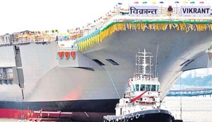 Aircraft carrier INS Vikrant is being built at the Cochin Shipyard Limited in Kerala.(HT PHOTO) Aircraft carrier INS Vikrant is being built at the Cochin Shipyard Limited in Kerala.(HT PHOTO)