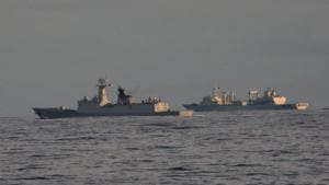 These are the commissioning of Khanderi (the second of the six Scorpene submarines being built at Mazagon Dock Shipbuilders Limited), the launch of Nilgiri (the first in a series of seven P-17A stealth frigates to be built in the country) and the commissioning of an aircraft carrier dry dock in Mumbai on September 28 --- projects worth almost Rs 75,000 crore.(HT FILE) These are the commissioning of Khanderi (the second of the six Scorpene submarines being built at Mazagon Dock Shipbuilders Limited), the launch of Nilgiri (the first in a series of seven P-17A stealth frigates to be built in the country) and the commissioning of an aircraft carrier dry dock in Mumbai on September 28 --- projects worth almost Rs 75,000 crore.(HT FILE)