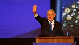Israeli Prime Minister Benjamin Netanyahu gestures to supporters at his Likud party headquarters following the announcement of exit polls during Israel's parliamentary election in Tel Aviv, Israel September 18, 2019.(REUTERS) Israeli Prime Minister Benjamin Netanyahu gestures to supporters at his Likud party headquarters following the announcement of exit polls during Israel's parliamentary election in Tel Aviv, Israel September 18, 2019.(REUTERS)