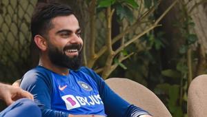 Indian cricket team captain Virat Kohli during a practice session.(PTI) Indian cricket team captain Virat Kohli during a practice session.(PTI)
