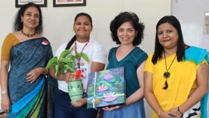 Principal Seema Malik congratulated Neha Kohli, HoD French, and her team(HT) Principal Seema Malik congratulated Neha Kohli, HoD French, and her team(HT)