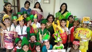 Children dressed up as their favourite vegetables(HT) Children dressed up as their favourite vegetables(HT)