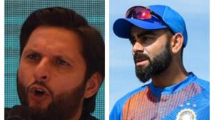 Shahid Afridi (L) and Virat Kohli (R)(HT Collage) Shahid Afridi (L) and Virat Kohli (R)(HT Collage)