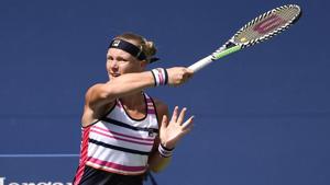 Kiki Bertens of the Netherlands hits to Julia Goerges of Germany.(USA TODAY Sports) Kiki Bertens of the Netherlands hits to Julia Goerges of Germany.(USA TODAY Sports)