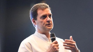 Congress leader Rahul Gandhi on Friday took a dig at Prime Minister Narendra Modi’s ‘Howdy, Modi!’ programme in the US.(HT image) Congress leader Rahul Gandhi on Friday took a dig at Prime Minister Narendra Modi’s ‘Howdy, Modi!’ programme in the US.(HT image)