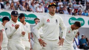 England's Joe Root and teammates before the end of Ashes series presentations.(Action Images via Reuters) England's Joe Root and teammates before the end of Ashes series presentations.(Action Images via Reuters)