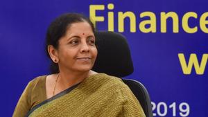 Union Finance Minister Nirmala Sitharaman chairs a review meeting with the public sector banks, at Vigyan Bhawan in New Delhi.(PTI) Union Finance Minister Nirmala Sitharaman chairs a review meeting with the public sector banks, at Vigyan Bhawan in New Delhi.(PTI)