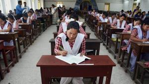 The TBSE had declared results of Class 10 on June 8 that recorded 64.60% pass. In the initial results, 19 students got positions in the top ten merit list this year.(PTI) The TBSE had declared results of Class 10 on June 8 that recorded 64.60% pass. In the initial results, 19 students got positions in the top ten merit list this year.(PTI)