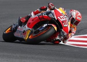 Marc Marquez during the San Marino Motorcycle Grand Prix.(AP)