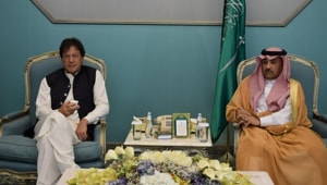 Pakistan Prime Minister Imran Khan reached the US on Saturday on a “special aircraft” of Saudi Crown Prince, Mohammad bin Salman.(Government of Pakistan/Twitter)
