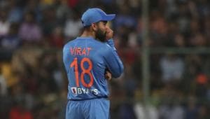 India's captain Virat Kohli during the third and last T20 cricket match between India and South Africa.(AP) India's captain Virat Kohli during the third and last T20 cricket match between India and South Africa.(AP)