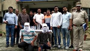 The three shoot-outs led to the arrests of four suspects and the recovery of three illegal guns and 24 bullets. In all, the three shoot-outs saw the exchange of 11 bullets that left one suspected criminal injured in his foot. In the exchange, two policemen also escaped being hit, all thanks to their bulletproof vests.(HT FILE) The three shoot-outs led to the arrests of four suspects and the recovery of three illegal guns and 24 bullets. In all, the three shoot-outs saw the exchange of 11 bullets that left one suspected criminal injured in his foot. In the exchange, two policemen also escaped being hit, all thanks to their bulletproof vests.(HT FILE)