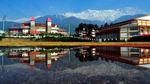 A view of the cricket stadium in Dharamshala, Himachal Pradesh.(HT File) A view of the cricket stadium in Dharamshala, Himachal Pradesh.(HT File)