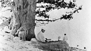 Gandhi editing Young India on his day of silence, April 25, 1921, under a tree on the banks of the Indus, Sind, Pakistan.(Photo: National Gandhi Museum) Gandhi editing Young India on his day of silence, April 25, 1921, under a tree on the banks of the Indus, Sind, Pakistan.(Photo: National Gandhi Museum)