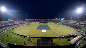 The trophy was shared between the two teams after the wash-out.(Twitter) The trophy was shared between the two teams after the wash-out.(Twitter)